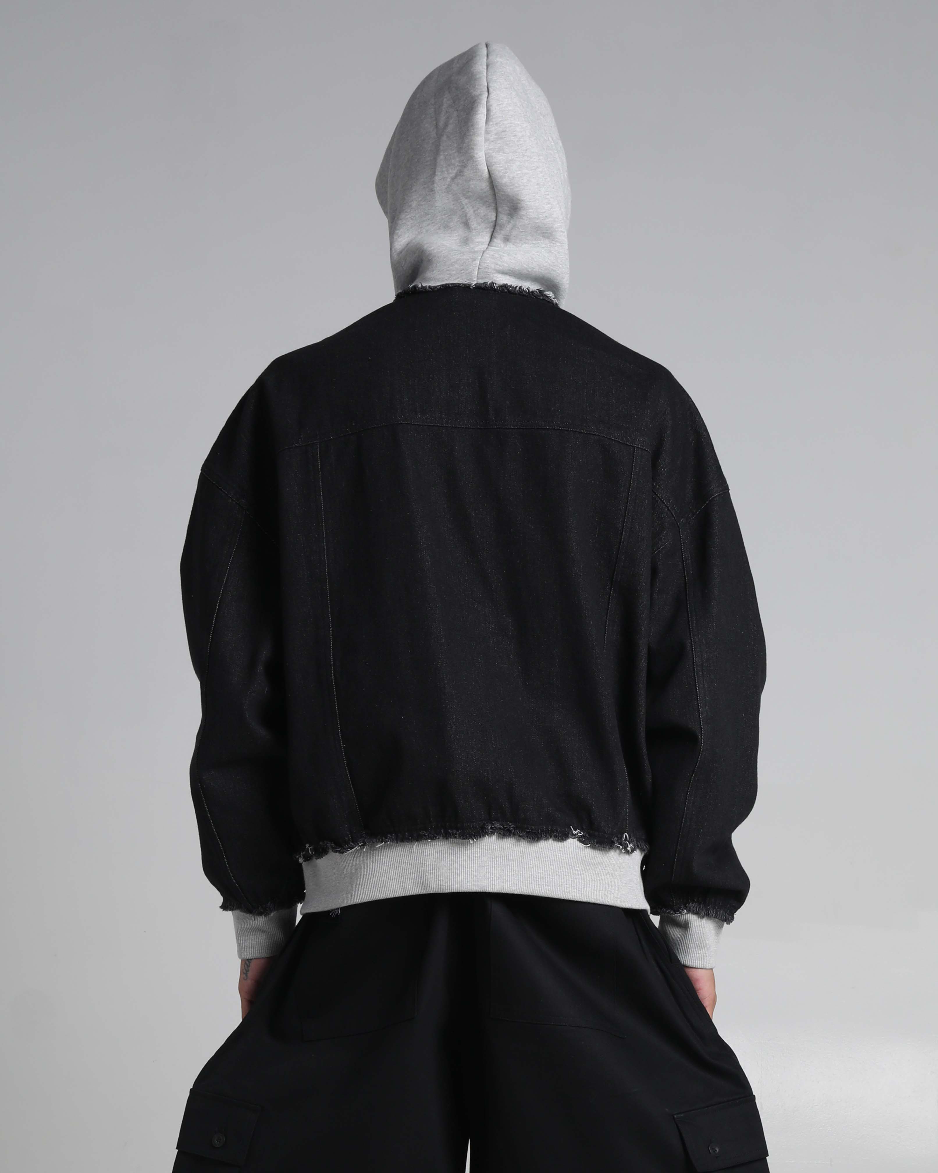 Destroyed Hooded Denim Jacket - Image 7