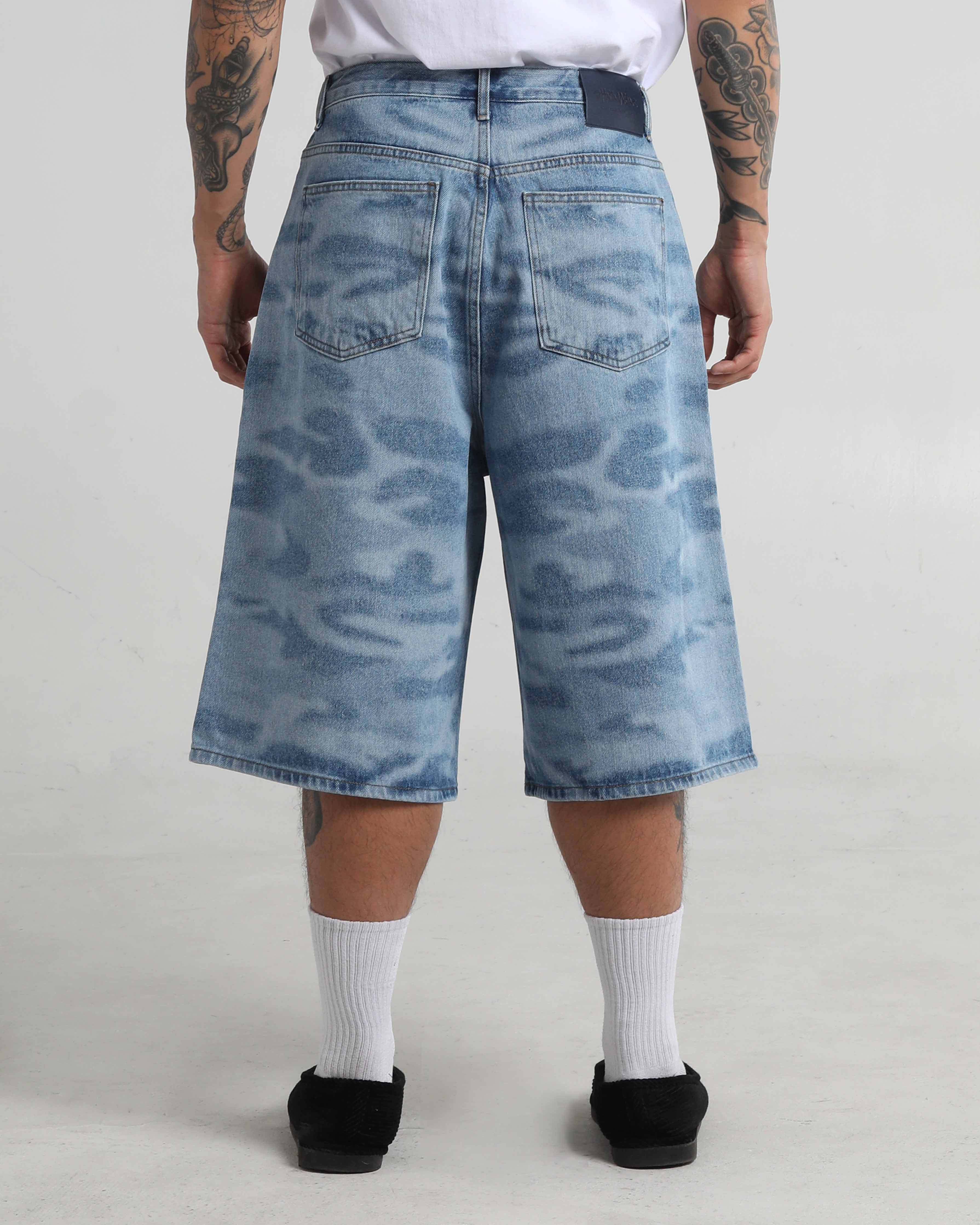 Lasered Camo Denim Shorts - Image 7