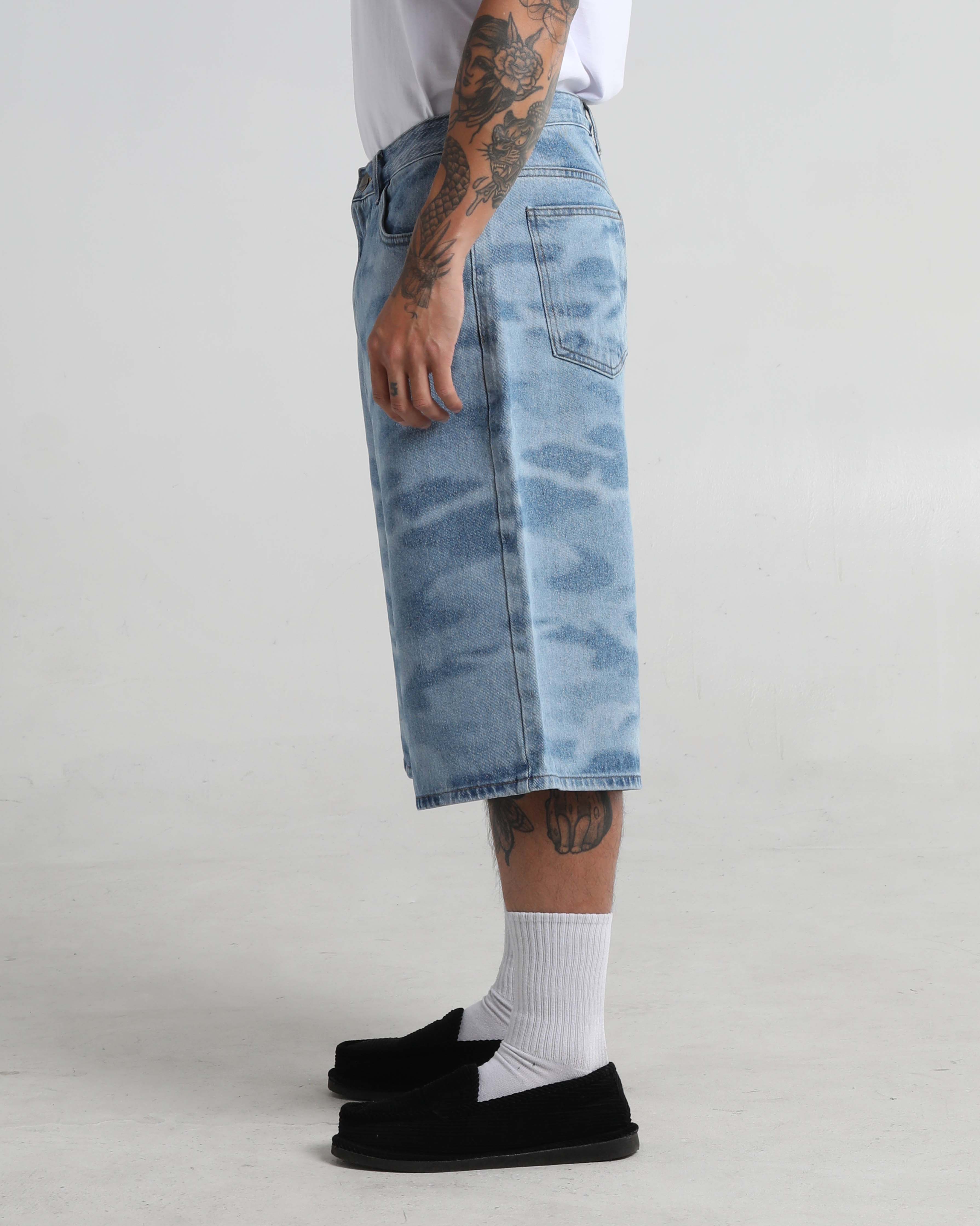 Lasered Camo Denim Shorts - Image 8