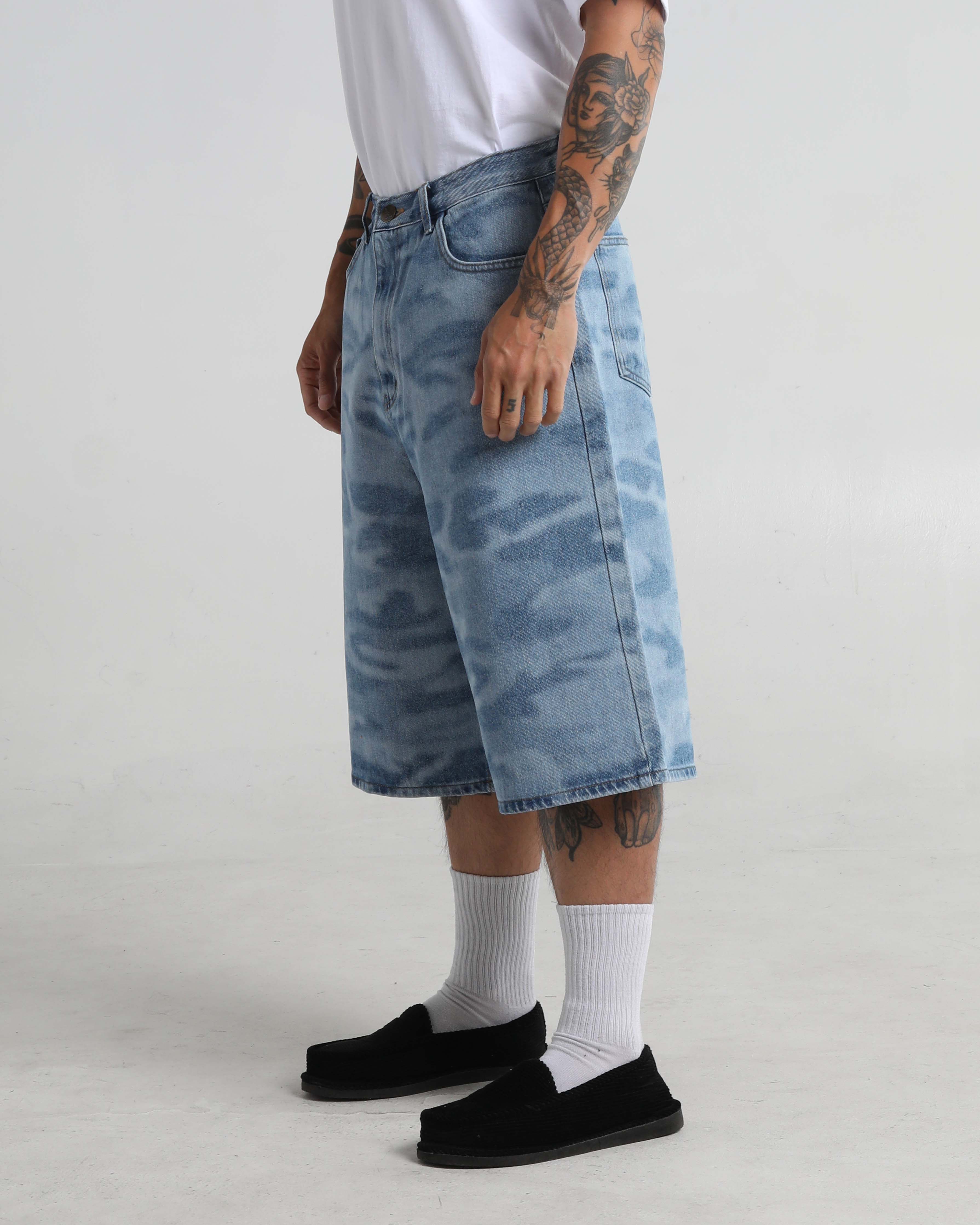 Lasered Camo Denim Shorts - Image 9