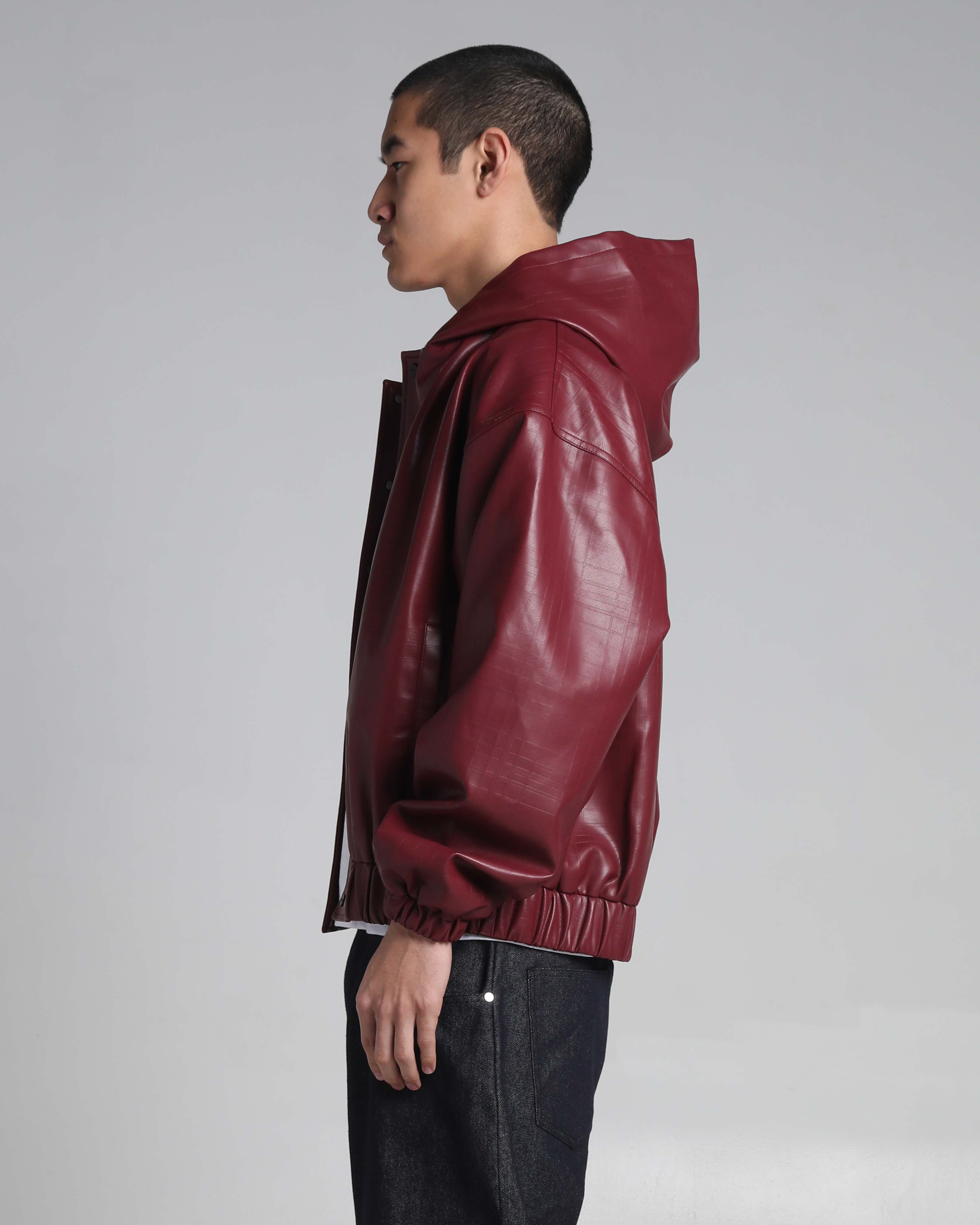 PU Leather Plaid Jacket - Image 8