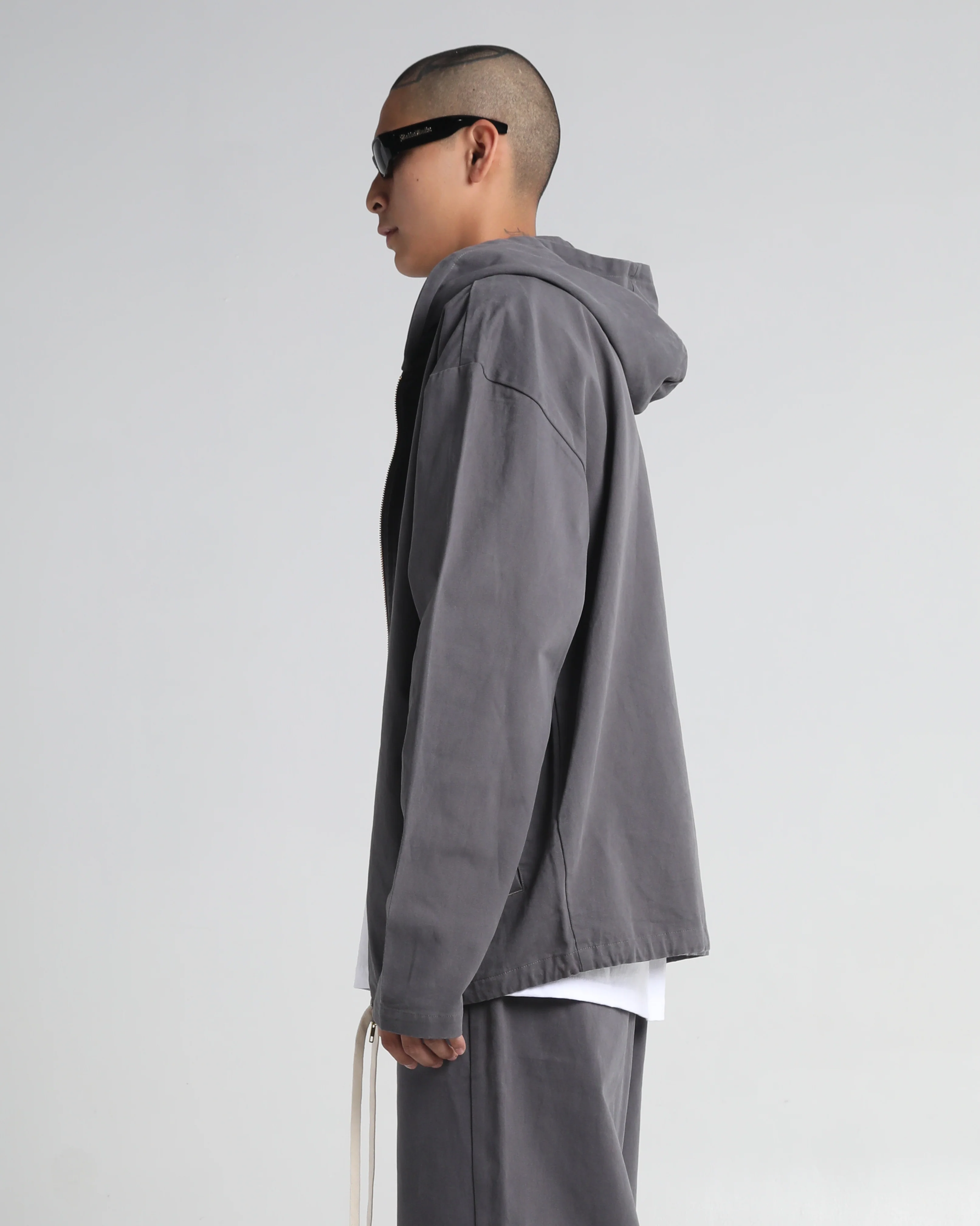 Baggy Twill Hooded Zip Up - Image 8